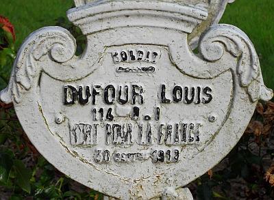 DUFOUR Louis Tombe Plaque